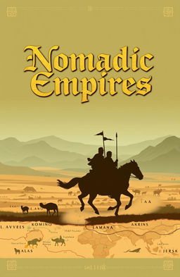 A geographic cover page design themed around the concept of nomadic empires