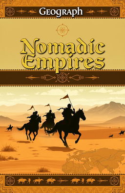 A geographic cover page design themed around the concept of nomadic empires