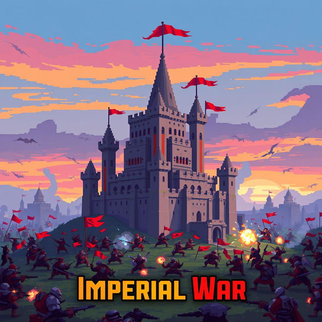 A 2D pixel art video game cover titled 'Imperial War'