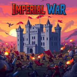 A 2D pixel art video game cover titled 'Imperial War'