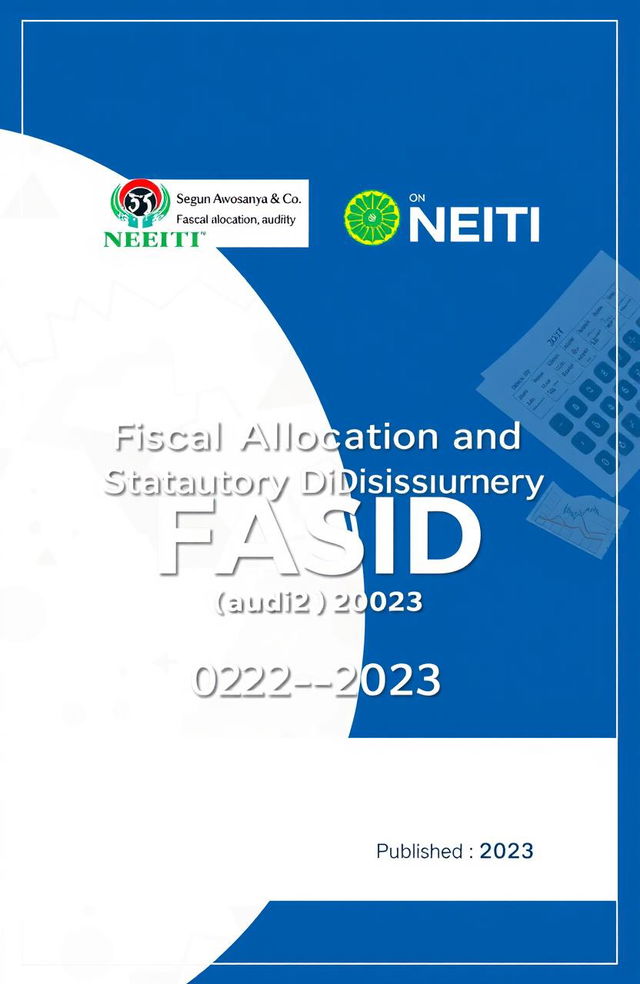 A professional cover page for a financial audit report, titled 'Fiscal Allocation and Statutory Disbursement (FASD) Audit Report 2022-2023'