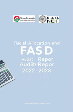 A professional cover page for a financial audit report, titled 'Fiscal Allocation and Statutory Disbursement (FASD) Audit Report 2022-2023'