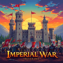 A pixel art cover illustration for a video game titled 'Imperial War'