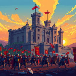 A pixel art cover illustration for a video game titled 'Imperial War'