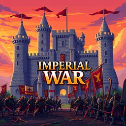 A pixel art cover illustration for a video game titled 'Imperial War'