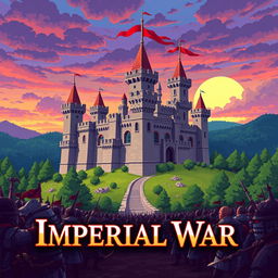 A pixel art cover illustration for a video game titled 'Imperial War'
