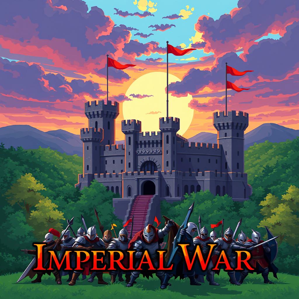 A pixel art cover illustration for a video game titled 'Imperial War'