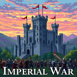 A pixel art cover illustration for a video game titled 'Imperial War'