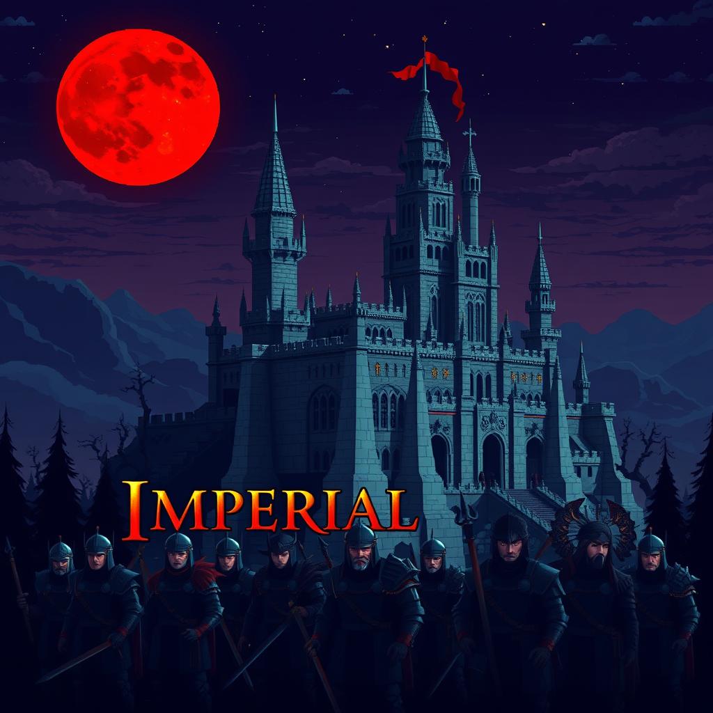 A pixel art cover illustration for a video game titled 'Imperial War'