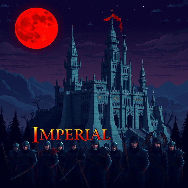 A pixel art cover illustration for a video game titled 'Imperial War'