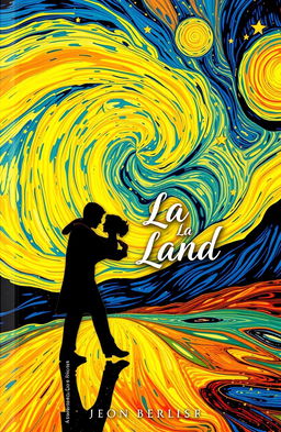 A stunning book cover design inspired by the story of La La Land, featuring elements of love, ambition, and jazz