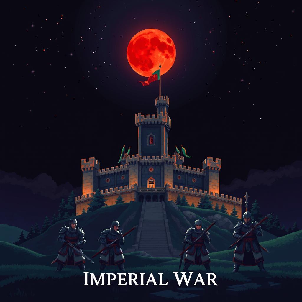 A pixel art cover illustration for a video game titled 'Imperial War'