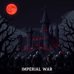 A pixel art cover illustration for a video game titled 'Imperial War'