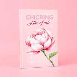 A vibrant book cover design featuring a soft pink theme as the primary background color