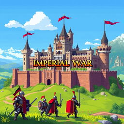 A pixel art cover illustration for a video game titled 'Imperial War'