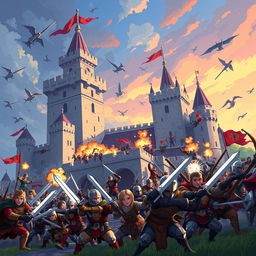 A pixel art cover illustration for a video game titled 'Imperial War'
