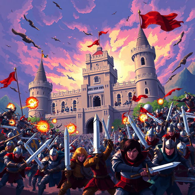 A pixel art cover illustration for a video game titled 'Imperial War'