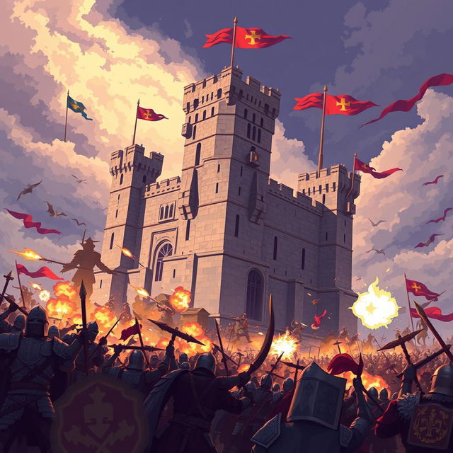 A pixel art cover illustration for a video game titled 'Imperial War'