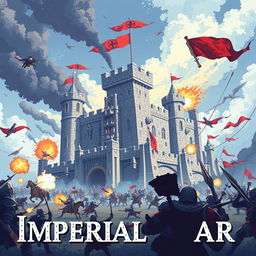A pixel art cover illustration for a video game titled 'Imperial War'