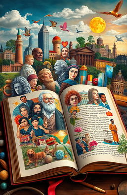 An artistic and captivating representation of the essence of humanities and social sciences, showcasing diverse elements such as literature, art, sociology, psychology, and culture