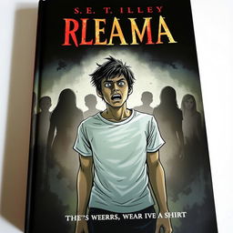 A captivating book cover illustration featuring a dramatic and eerie scene
