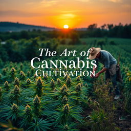 A vibrant and lush landscape showcasing a cannabis cultivation scene