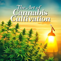 A vibrant and eye-catching book cover for 'The Art of Cannabis Cultivation'