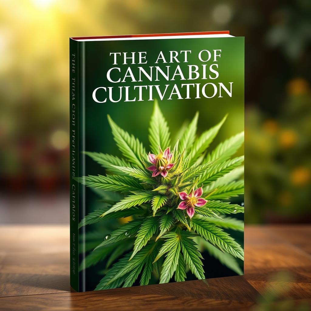 A mesmerizing book cover for 'The Art of Cannabis Cultivation'