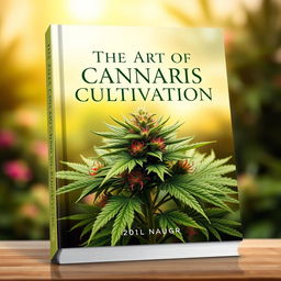 A mesmerizing book cover for 'The Art of Cannabis Cultivation'