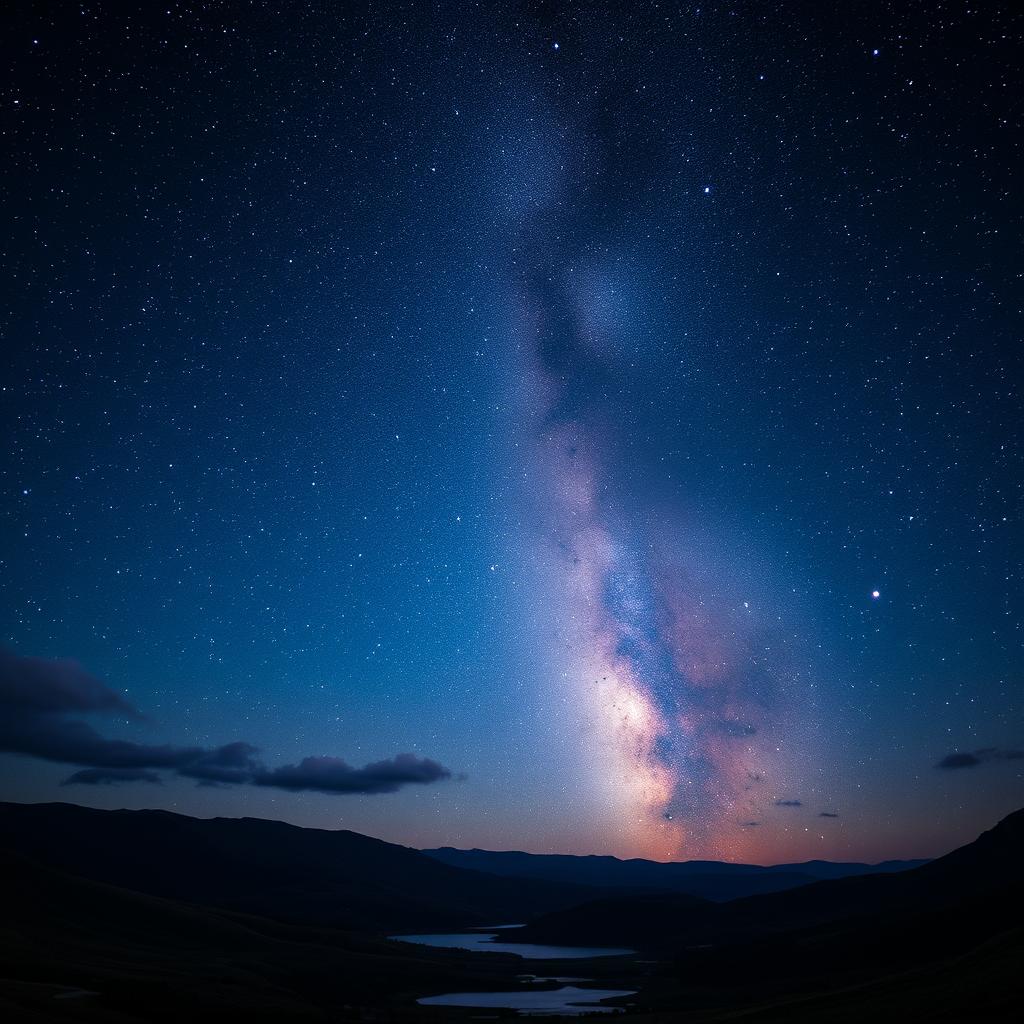 A breathtaking scene of a starry night sky dominated by a multitude of sparkling stars, creating a stunning celestial panorama