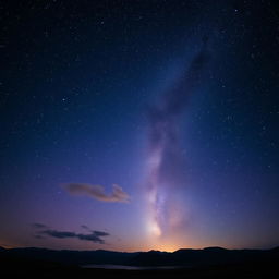 A breathtaking scene of a starry night sky dominated by a multitude of sparkling stars, creating a stunning celestial panorama