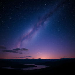 A breathtaking scene of a starry night sky dominated by a multitude of sparkling stars, creating a stunning celestial panorama