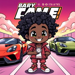 A lively cover featuring a cute black cartoon character with curly hair, dressed in sporty attire
