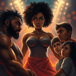 A striking and dynamic scene illustrating a powerful and intense moment