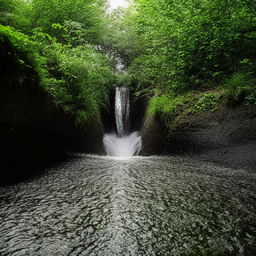 A culvert brimming with water, creating a visually striking scene of water overflow, emphasising the power of natural elements.