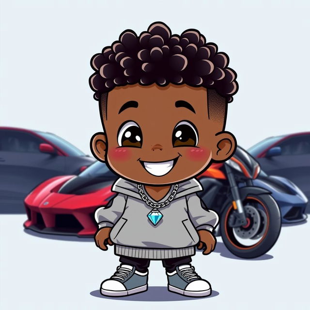 Cover featuring a small black cartoon figure with short, curly hair, dressed in sporty clothing