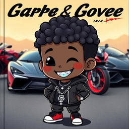 Cover featuring a small black cartoon figure with short, curly hair, dressed in sporty clothing