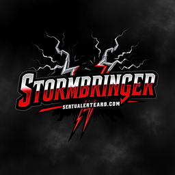 A dynamic and bold logo design for a classic hard rock cover band named 'Stormbringer'