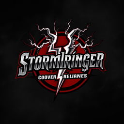 A dynamic and bold logo design for a classic hard rock cover band named 'Stormbringer'