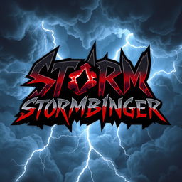 A dynamic and edgy logo design for a hard rock band named 'Stormbringer'