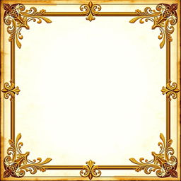 An artistic frame for a poem, featuring a classic gold and white color scheme, ornate detailing along the edges with baroque influences, a subtle textured background resembling aged parchment, and decorative wreaths made of laurel leaves in each corner, creating an elegant and timeless feel suitable for showcasing beautiful poetry