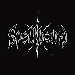 A bold and striking logo for a classic hard rock band named 'Spellbound'