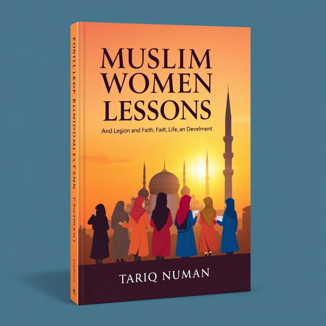 A captivating paperback book cover design for the title 'Muslim Women Lessons: Faith, Life, and Development' by author Tariq Numan