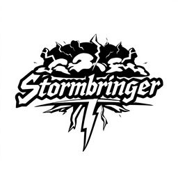 A logo design for a classic hard rock band named 'Stormbringer'
