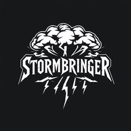 A logo design for a classic hard rock band named 'Stormbringer'