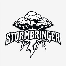 A logo design for a classic hard rock band named 'Stormbringer'