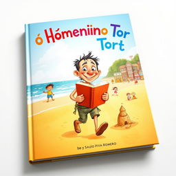 A delightful and engaging book cover for the children's story 'O Homenzinho Torto' by Saulo Piva Romero