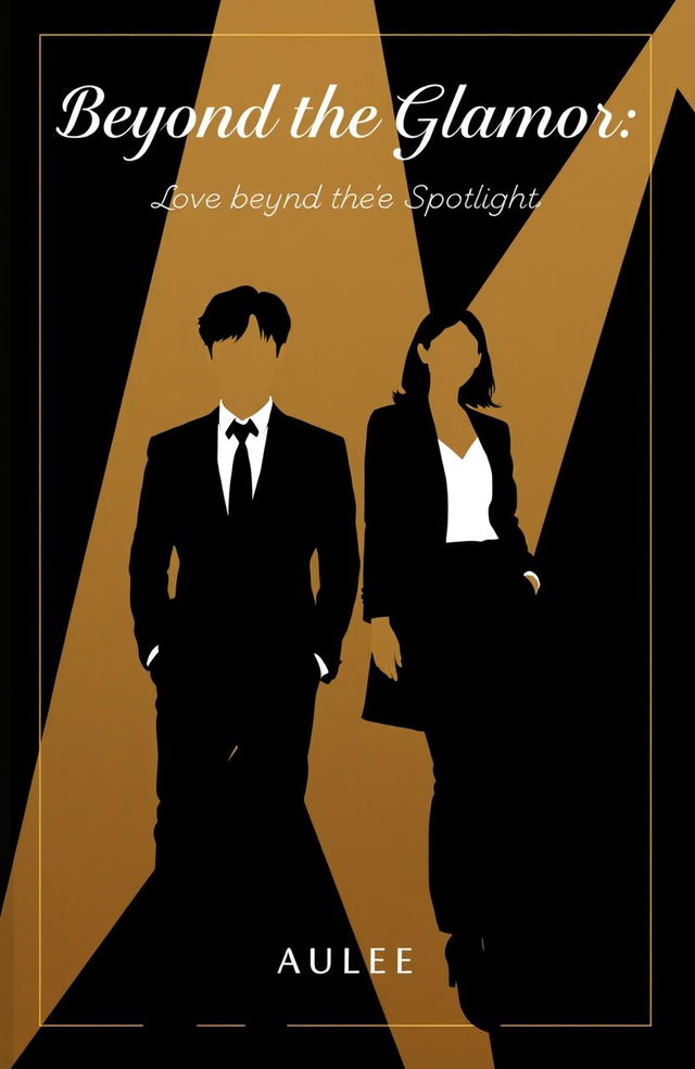 An elegant minimalist background combining black and gold tones, embodying the glamorous world of Kim Minho