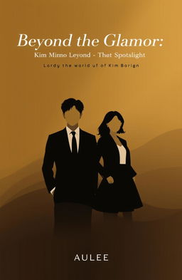 An elegant minimalist background combining black and gold tones, embodying the glamorous world of Kim Minho