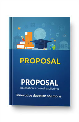 A captivating book cover design for a proposal exhibition focused on higher education and professional training